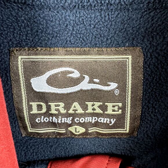 Drake Camp Fleece Pullover 2.0 Men's Medium Navy Red 1/2 Zip Outdoors - Picture 3 of 7